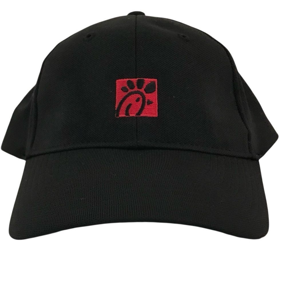 Team Style by oobe's "Chick Filet" Red Logo Adjustable Black Polyesther Ball Cap